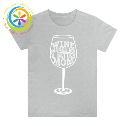 Wine Mom Ladies T-Shirt Gray / S T-shirt