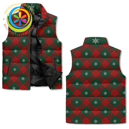 Winter Tartan Plaid Puffer Vest