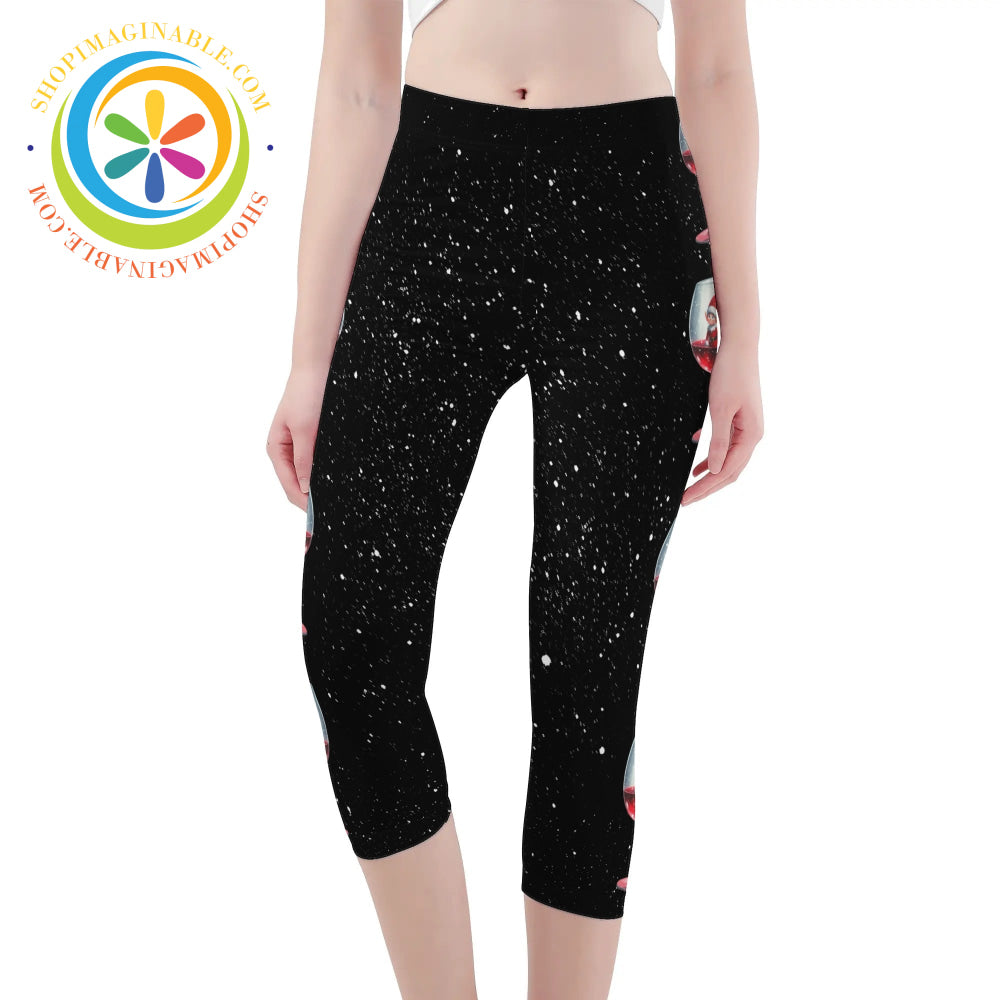 Winter Wine Capris Leggings Yoga Pants