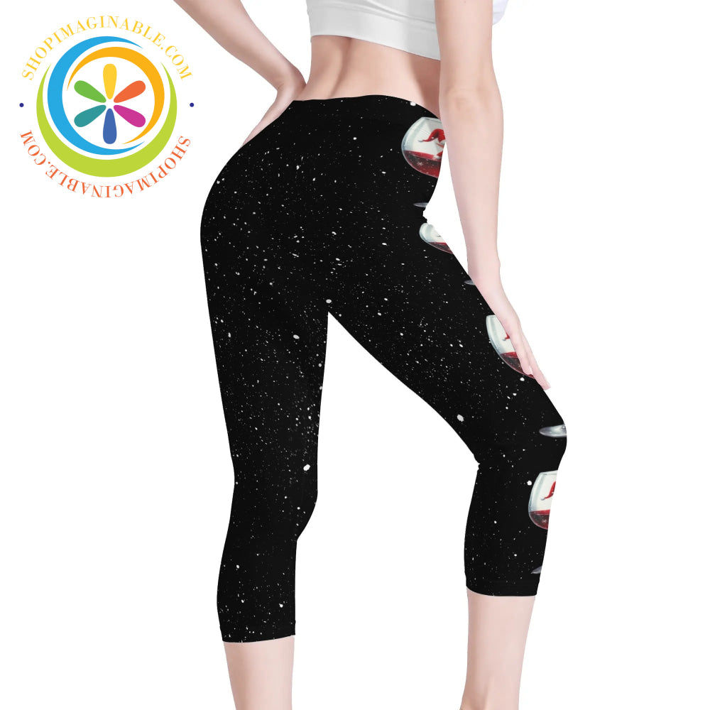 Winter Wine Capris Leggings Yoga Pants