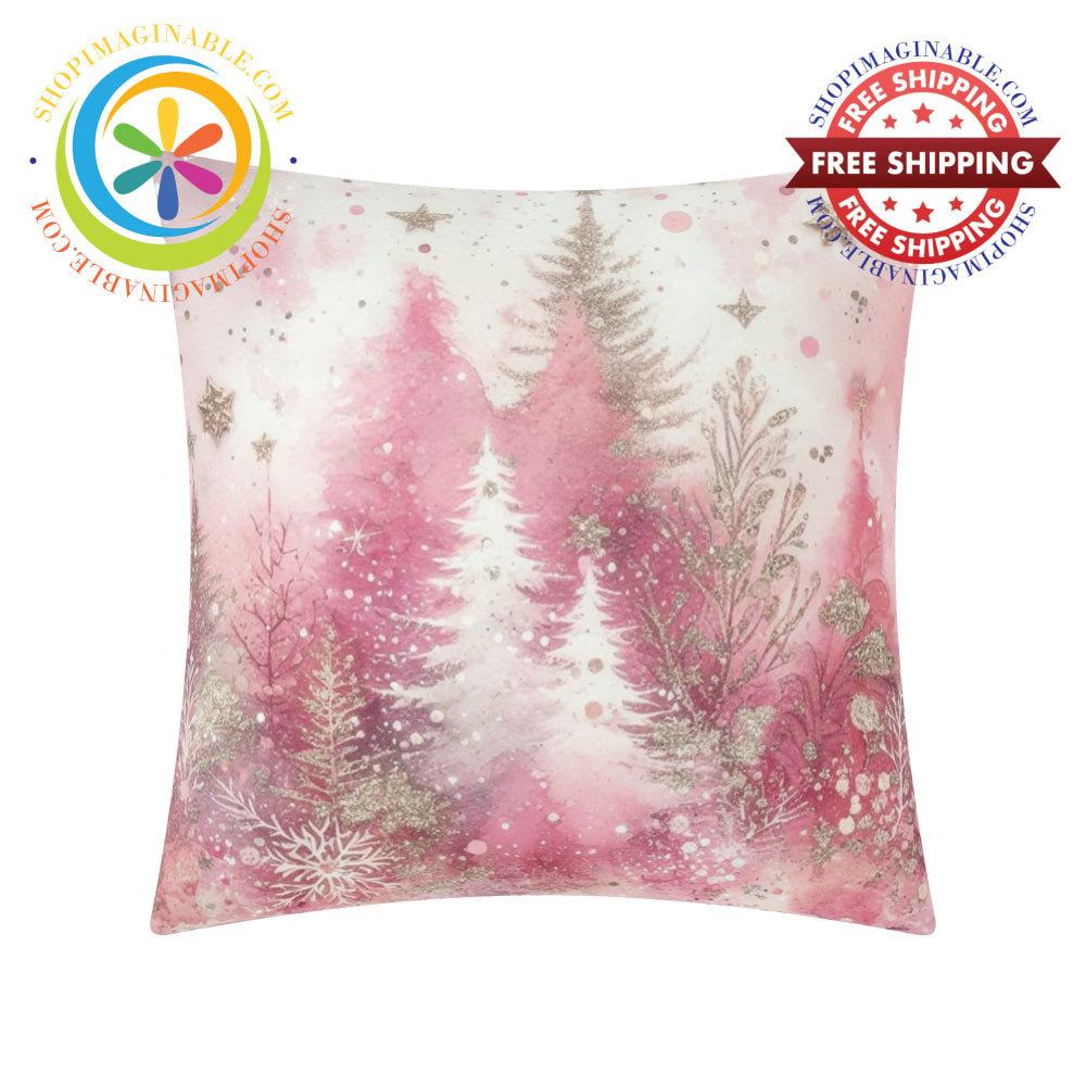 Winter Wonderland Pink Pillow Cover