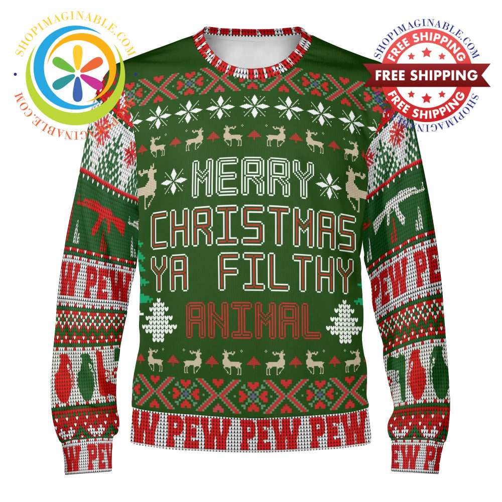 Ya Filthy Animal Christmas Ugly Sweatshirt - Unisex S