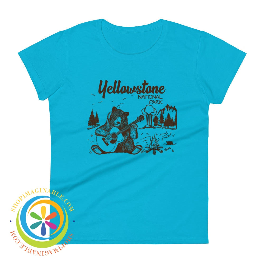 Yellowstone National Park Womens T-Shirt Caribbean Blue / S T-Shirt