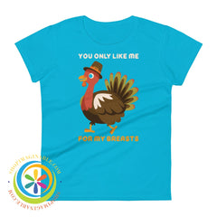 You Only Like Me For My Breasts Ladies T-Shirt Caribbean Blue / S T-Shirt