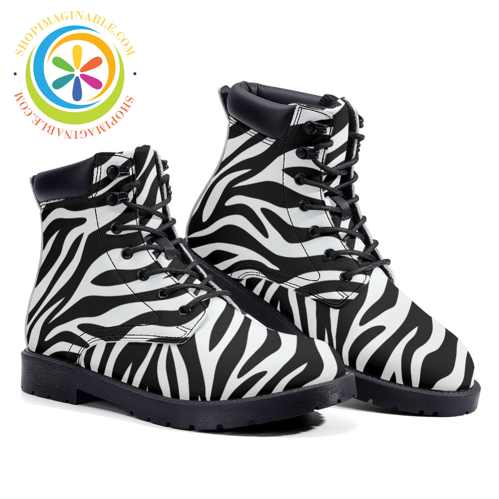 Zebra Print - Leather Martin Boots