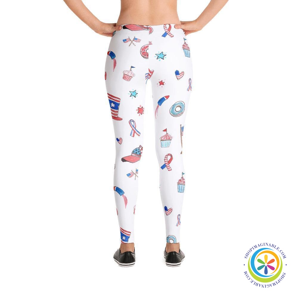 American Patriot USA 4th of July Leggings - Designed By Squeaky Chimp  T-shirts & Leggings