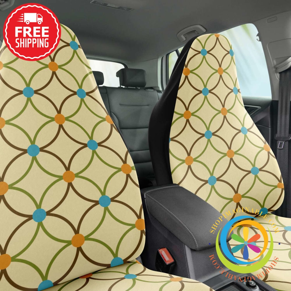 Abstract Circle & Diamonds Car Seat Covers-ShopImaginable.com