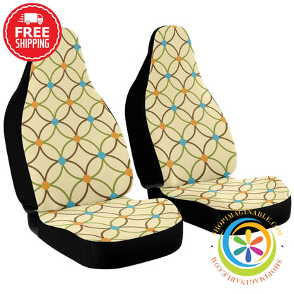 Abstract Circle & Diamonds Car Seat Covers-ShopImaginable.com