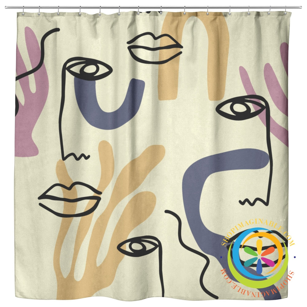 utilstrækkelig Diligence panel Abstract Face Art Oxford Shower Curtain | Home Accents & Décor –  ShopImaginable.com