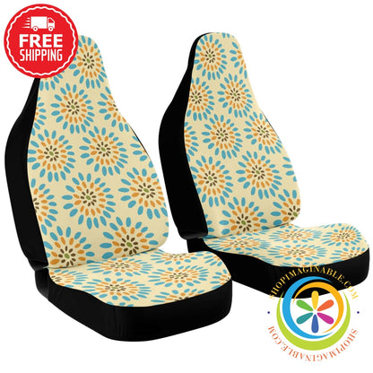 Abstract Retro Bursts Car Seat Covers-ShopImaginable.com