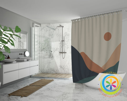 Abstract Sun & Mountains Landscape Shower Curtain Home Goods