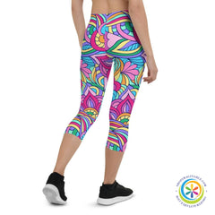 Adult Coloring Doodle Capri Leggings-ShopImaginable.com