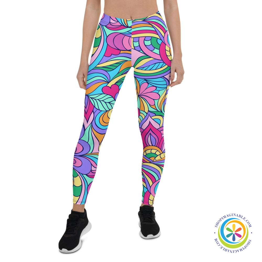 Adult Coloring Doodle Leggings-ShopImaginable.com