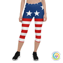 American Patriot 4th of July Capri Leggings-ShopImaginable.com