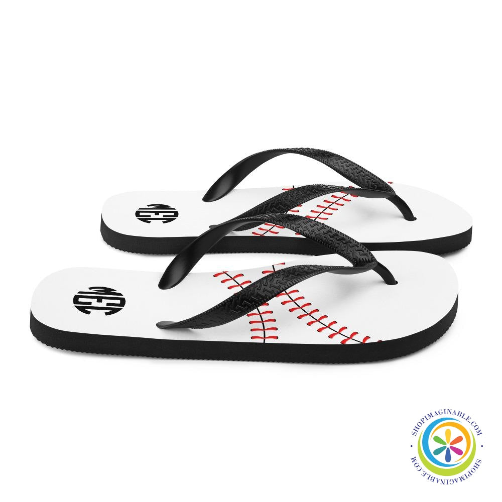 Baseball Monogram Flip-Flops-ShopImaginable.com