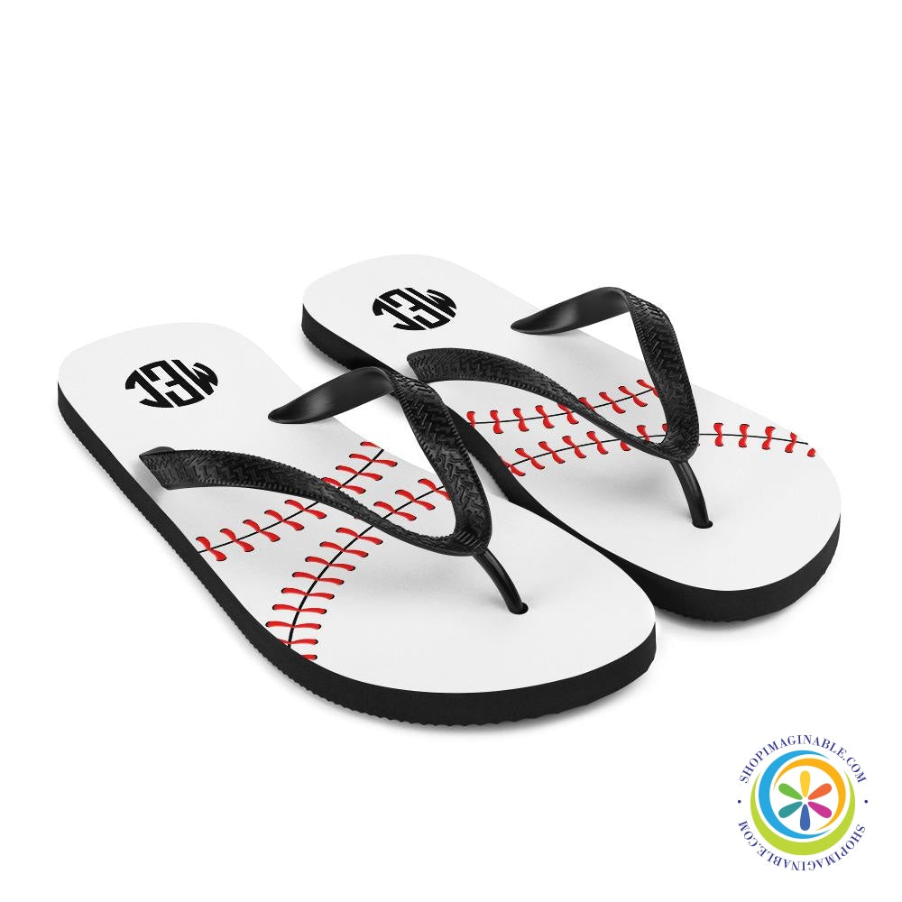 Baseball Monogram Flip-Flops-ShopImaginable.com