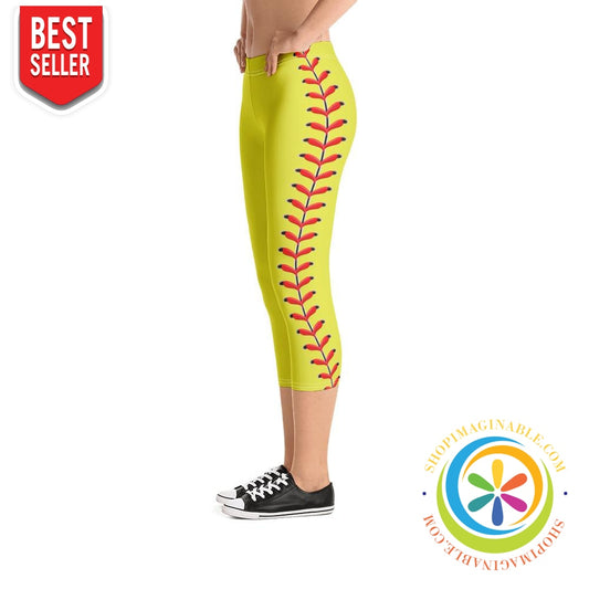 Baseball Stitch Capri Leggings-ShopImaginable.com
