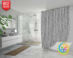 Black & White Art Deco Dots Oxford Shower Curtain Home Goods