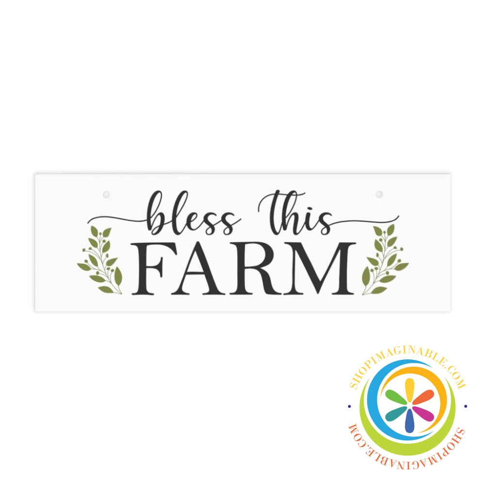 Bless This Farm Ceramic Wall Sign 12 × 4 / Rectangle