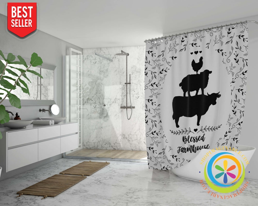 Blessed Farmhouse Black And White Shower Curtain Home Goods