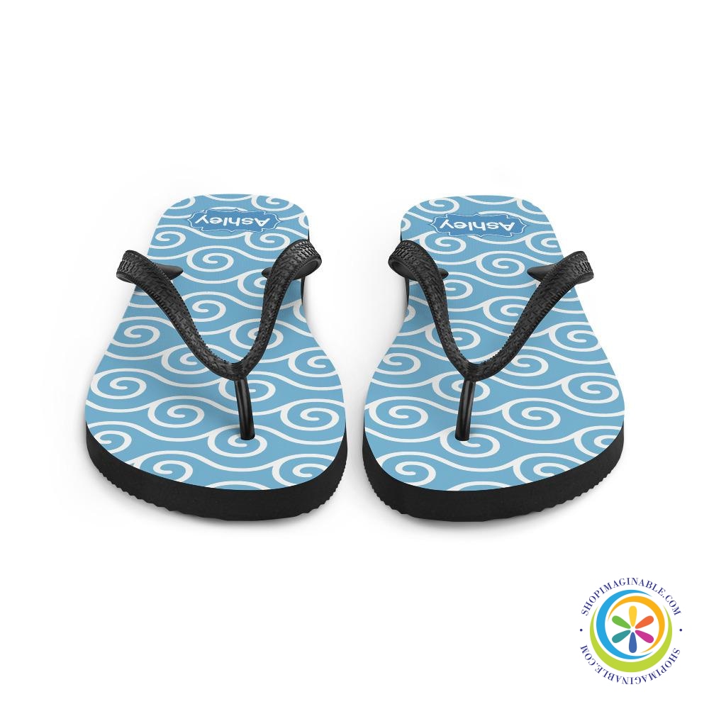 Blue Wave Personalized Flip-Flops-ShopImaginable.com