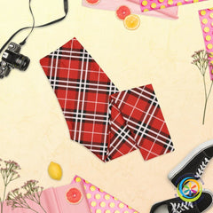 Bold Red Plaid Capri Leggings-ShopImaginable.com