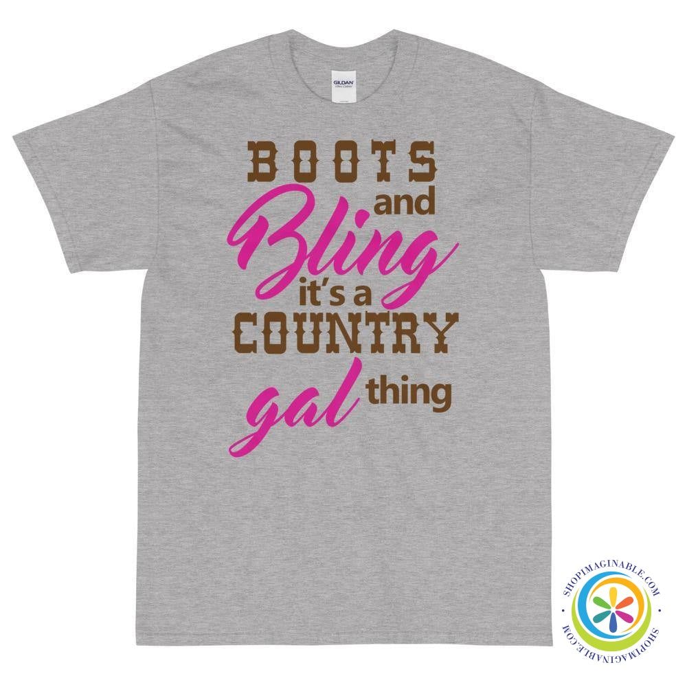 Boots & Bling It's A Country Gal Thing UnisexT-Shirt-ShopImaginable.com