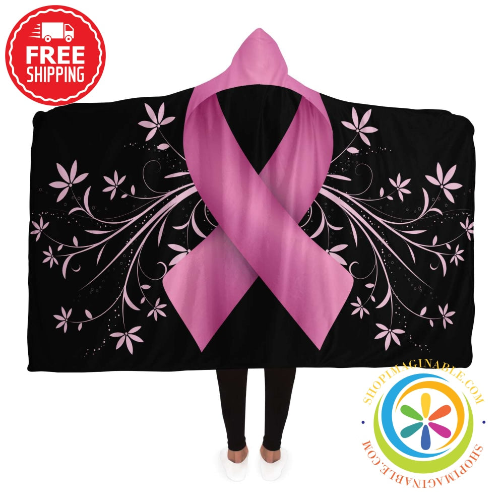 Breast Cancer Awareness Hooded Blanket Adult / Premium Sherpa - Aop
