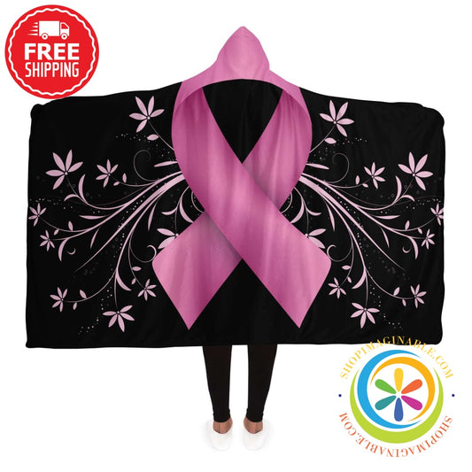 Breast Cancer Awareness Hooded Blanket Adult / Premium Sherpa - Aop