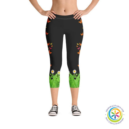 Butterflies & Nature Capri Leggings-ShopImaginable.com