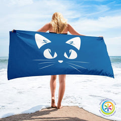 Cat Silhouette Beach Bath Towel-ShopImaginable.com