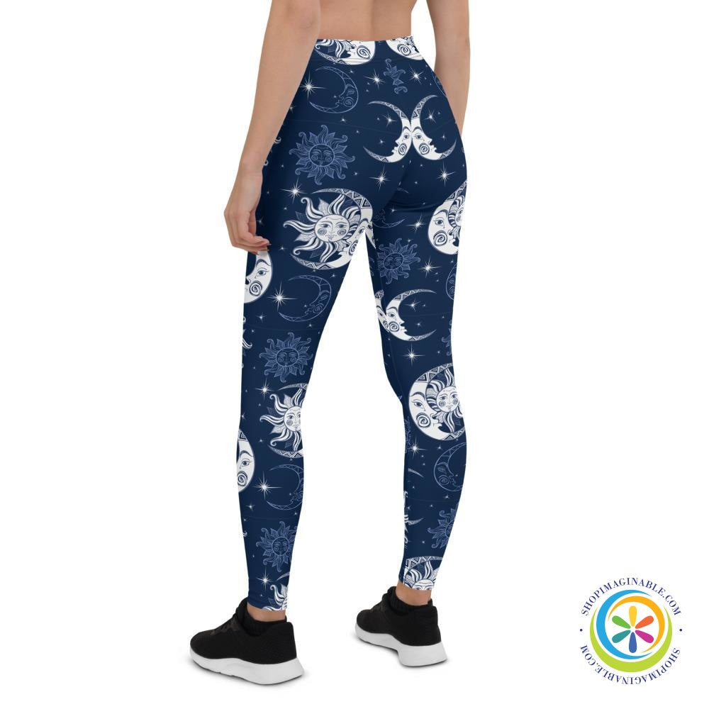 Celestial Sun & Moon Full Length Leggings-ShopImaginable.com