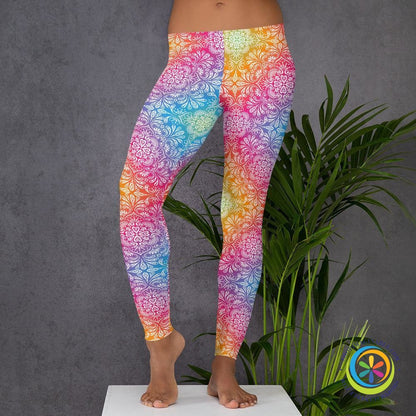 Colorful Flowered Patterned Leggings-ShopImaginable.com
