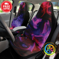 Colorful Purple Pink Smoke Black Car Seat Covers Pair-ShopImaginable.com