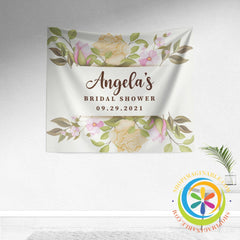 Custom Bridal Shower Backdrop Yellow & Pinks Wall Art
