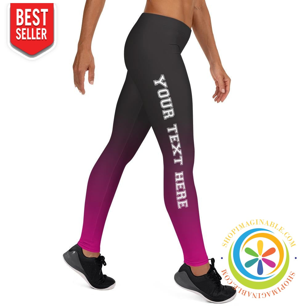 Custom Text Ombre Leggings-ShopImaginable.com