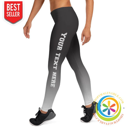 Custom Text Ombre Leggings-ShopImaginable.com