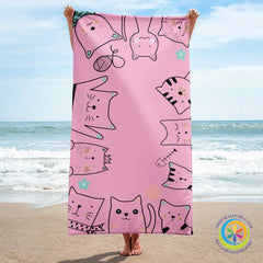 Cute Cats Beach / Bath Towel-ShopImaginable.com
