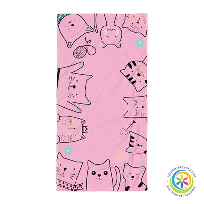 Cute Cats Beach / Bath Towel-ShopImaginable.com