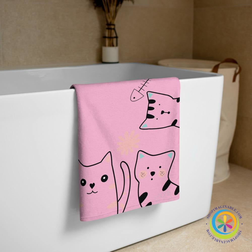 Cute Cats Beach / Bath Towel-ShopImaginable.com