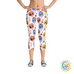 Dia De Muertos Capri Leggings-ShopImaginable.com