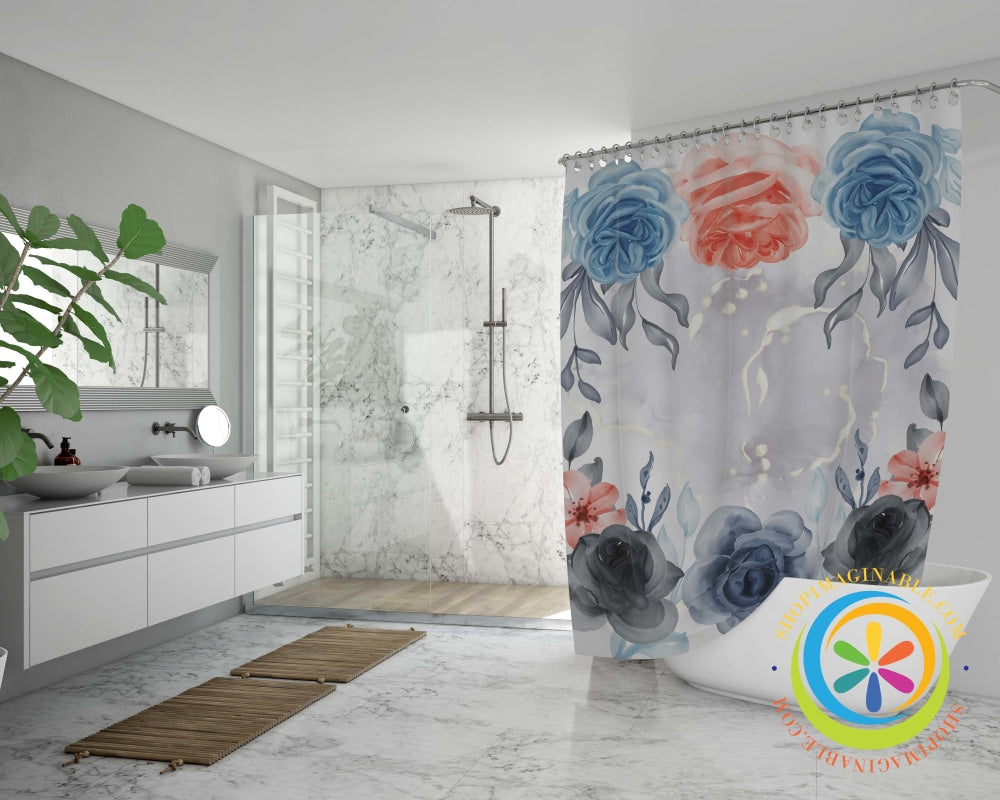 Elegant Watercolor Floral Oxford Shower Curtain Home Goods