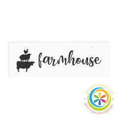 Farmhouse Cow Sheep Chicken Ceramic Wall Sign 12 × 4 / Rectangle Home Decor