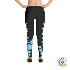 Forget Me Not Flowers Full Length Leggings-ShopImaginable.com