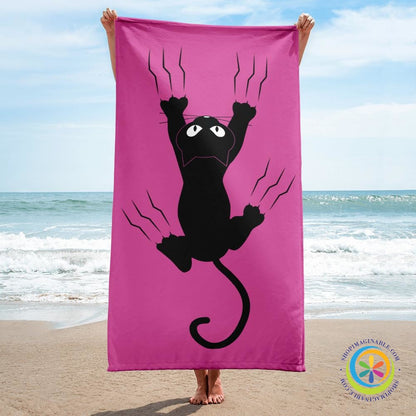 FUN Cat Grabbing Beach Bath Towel-ShopImaginable.com