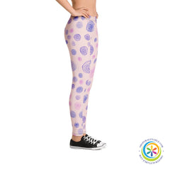 Funky Purple Dots Full Length Leggings-ShopImaginable.com