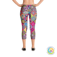 Funky Tribal Patterned Capri Leggings-ShopImaginable.com