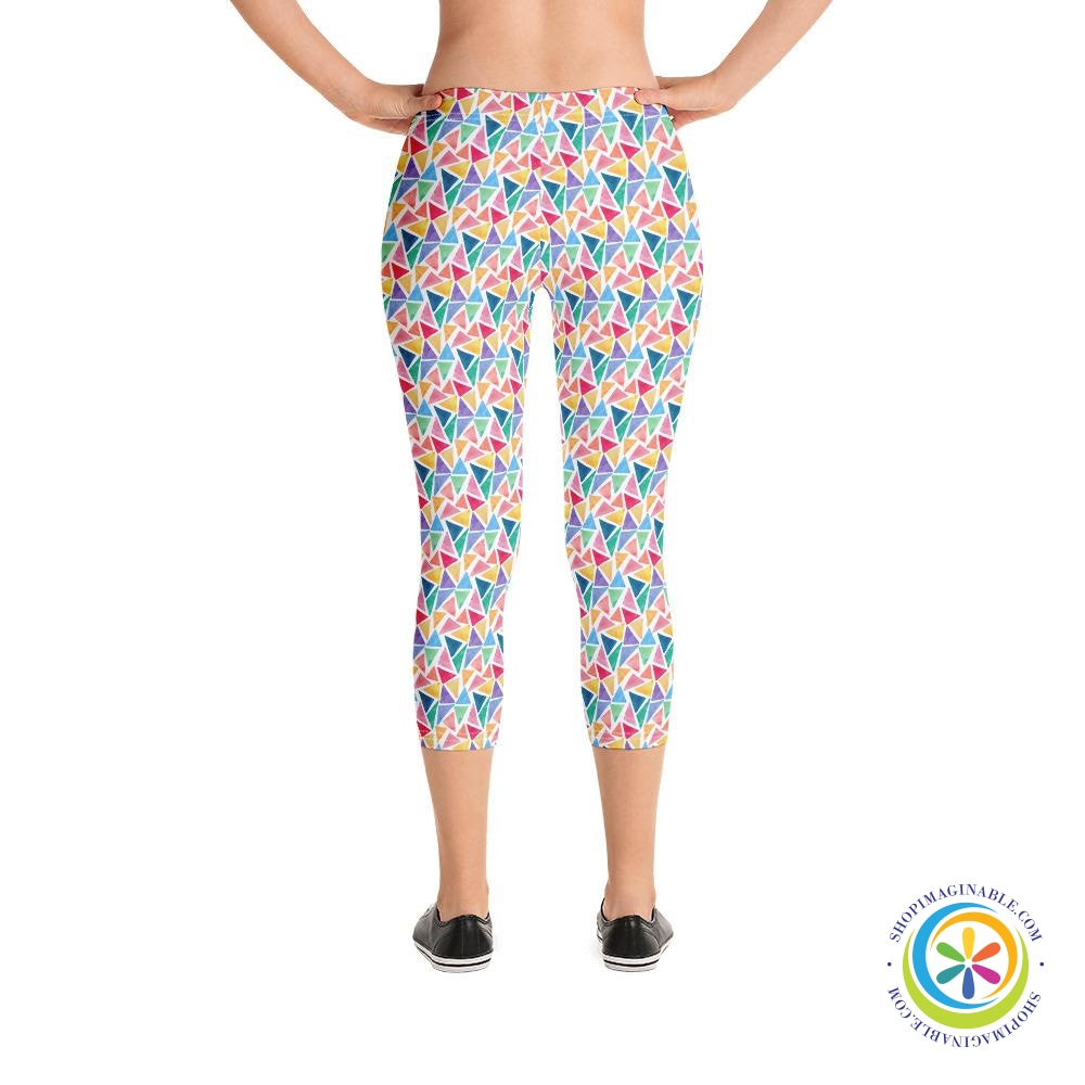 Geometric Triangles Capri Leggings-ShopImaginable.com