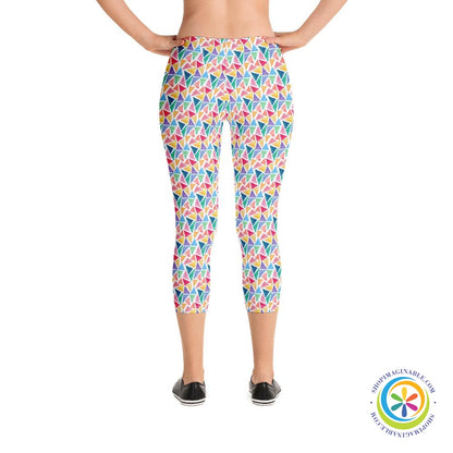 Geometric Triangles Capri Leggings-ShopImaginable.com