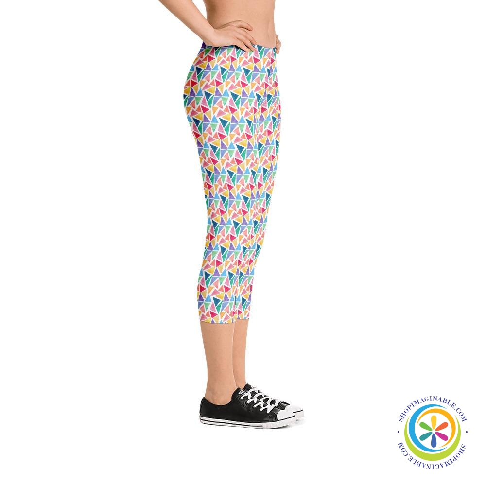 Geometric Triangles Capri Leggings-ShopImaginable.com